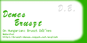 denes bruszt business card